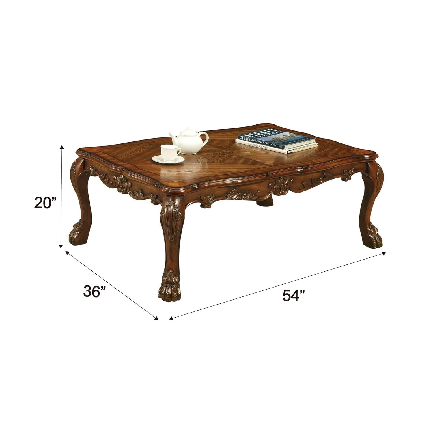 ACME Dresden Rectangular Wooden Coffee Table in Cherry Oak