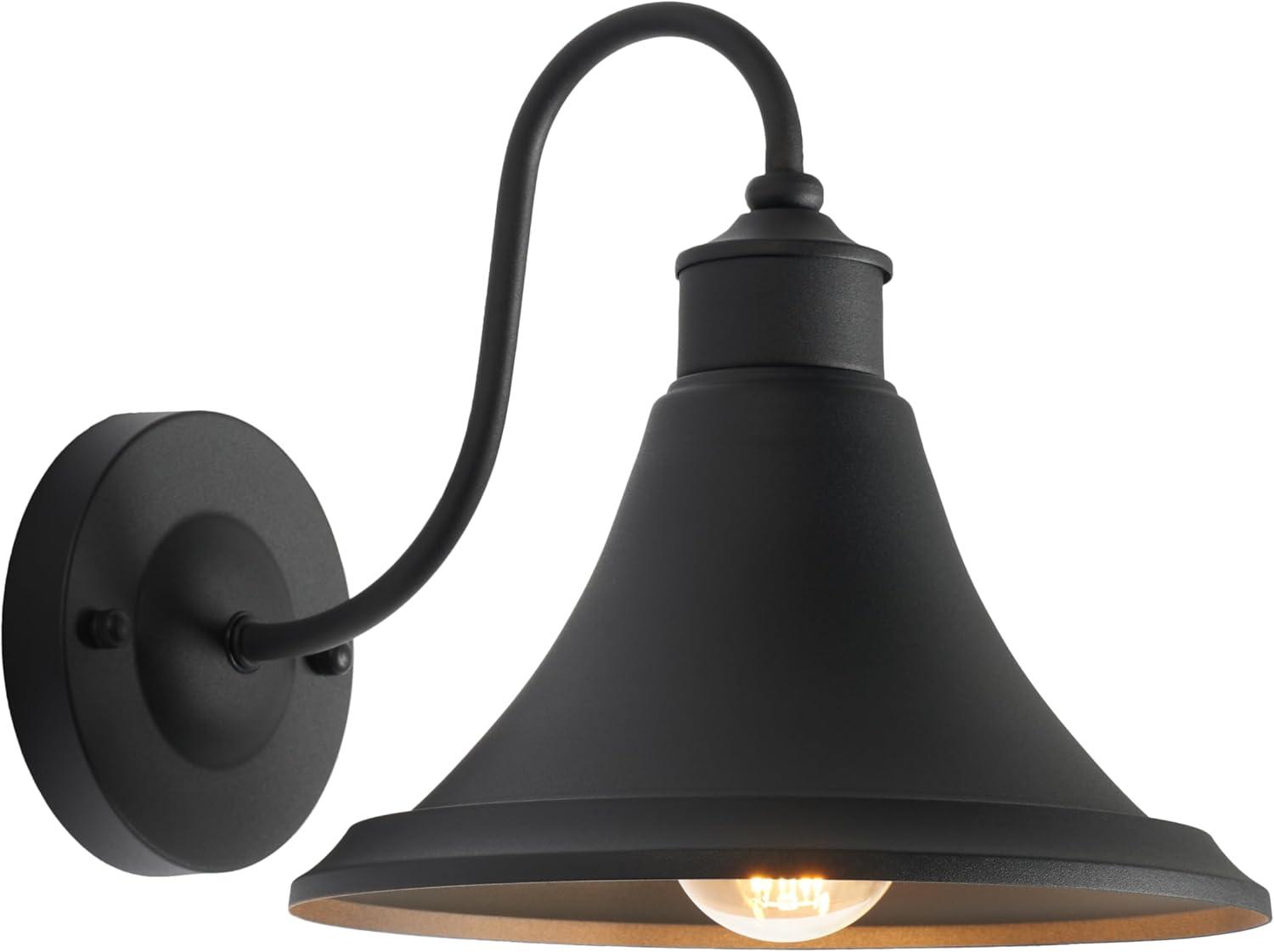 Graylyn 9" Outdoor Wall Sconce (Set of 2) - PLT7016 - Black - Safavieh
