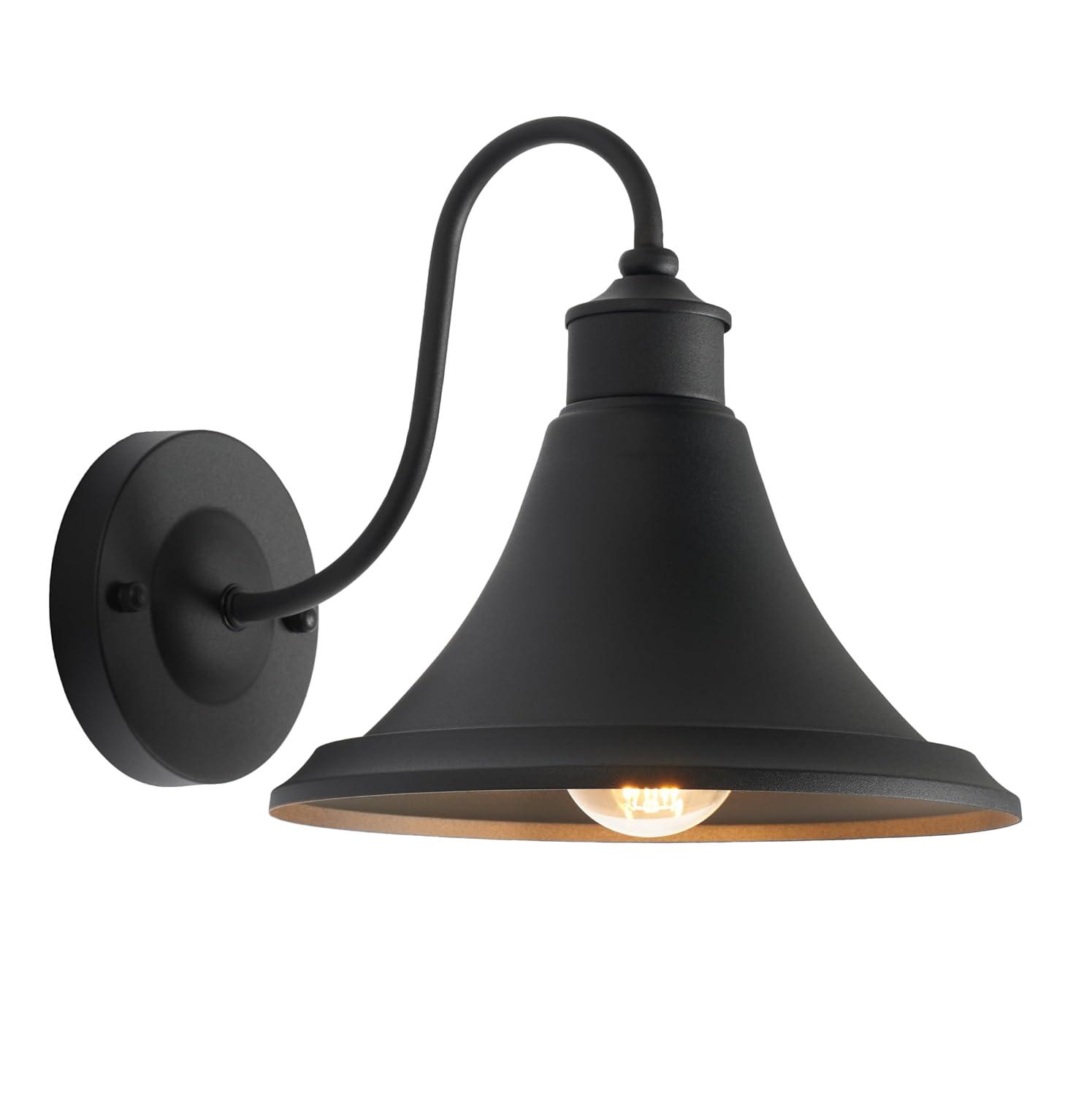Graylyn 9" Outdoor Wall Sconce (Set of 2) - PLT7016 - Black - Safavieh