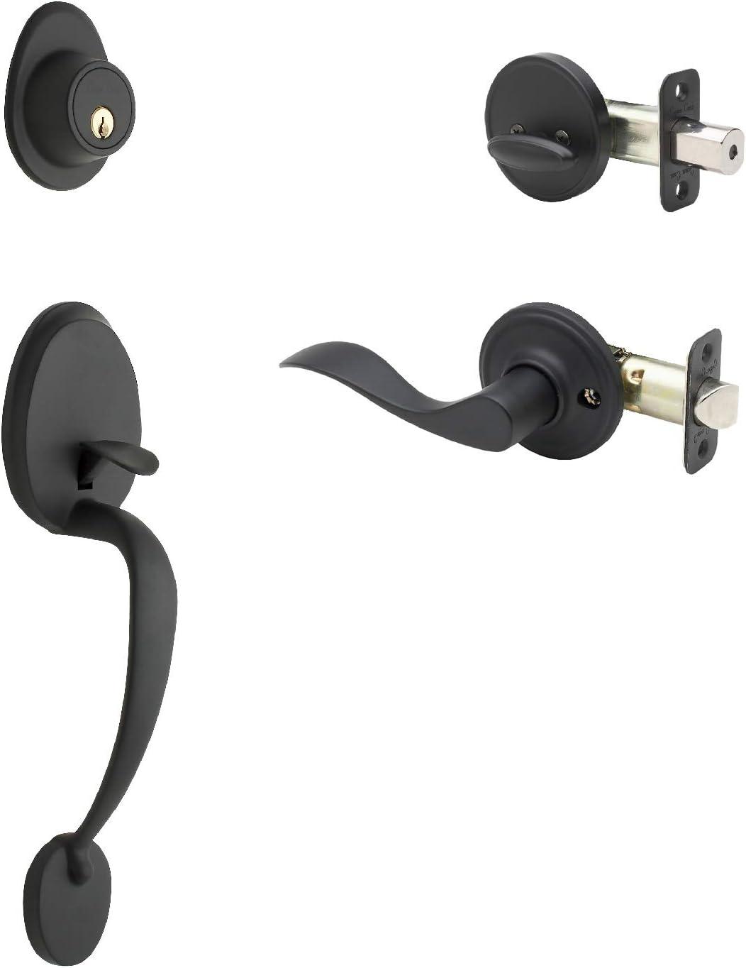 Copper Creek Copper Creek Handleset with Single Cylinder Deadbolt and Copper Creek Door Lever and Colonial Rosette