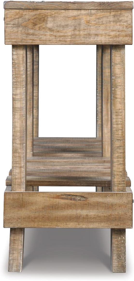 Susandeer Sofa and Console Table Brown - Signature Design by Ashley: Modern Entryway, Open Shelf Storage