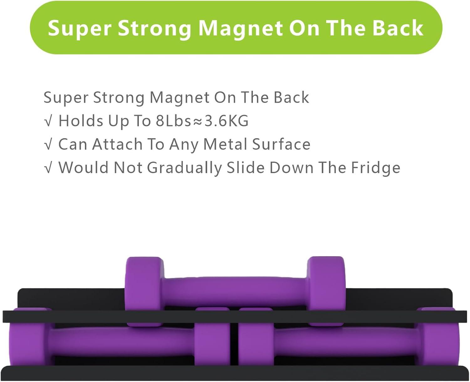 Magnetic Spice Rack for Refrigerator Magnetic Fridge Shelf for Kitchen Spice Organizer Magnetic Shelf for Fridge Space Saving Black 4 Pack with Magnetic Paper Towel Holder