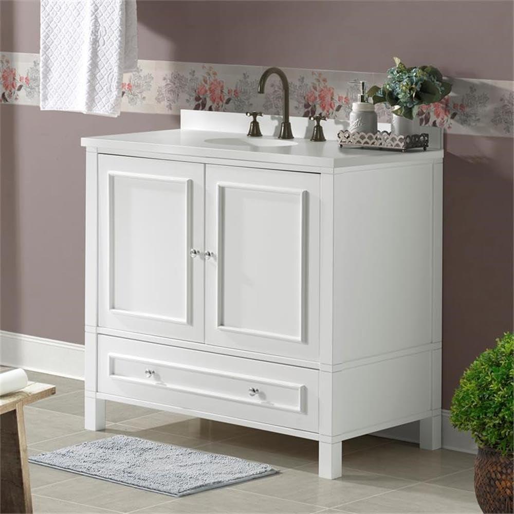 Williamsburg 36"W Transitional Style Vanity Cabinet With Soft Close Doors And Drawers