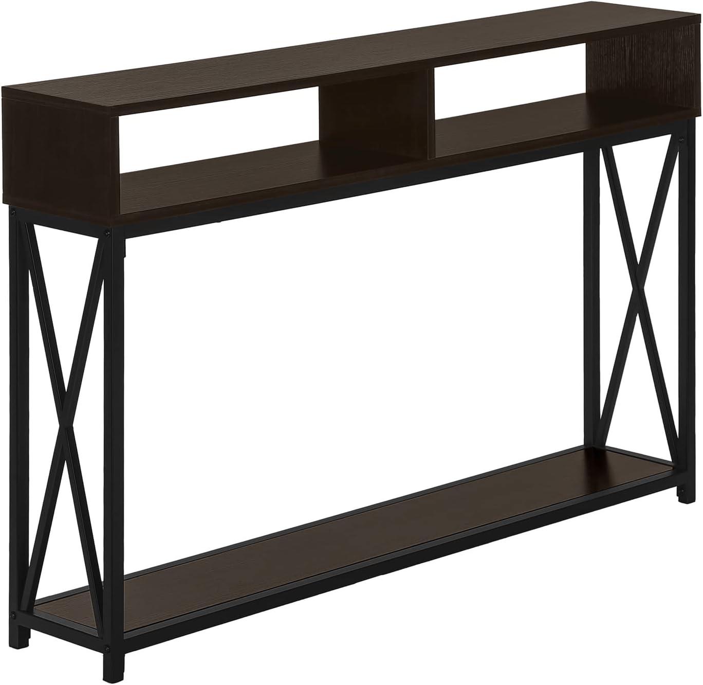 Accent Table Console Entryway Narrow Sofa Bedroom Metal Brown