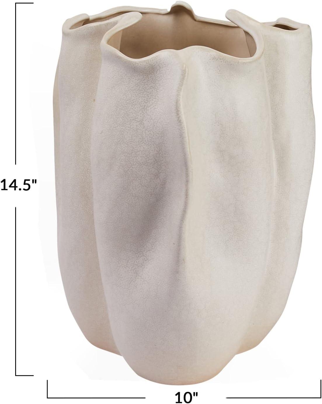 Bloomingville Organically Shaped Stoneware Vase, White