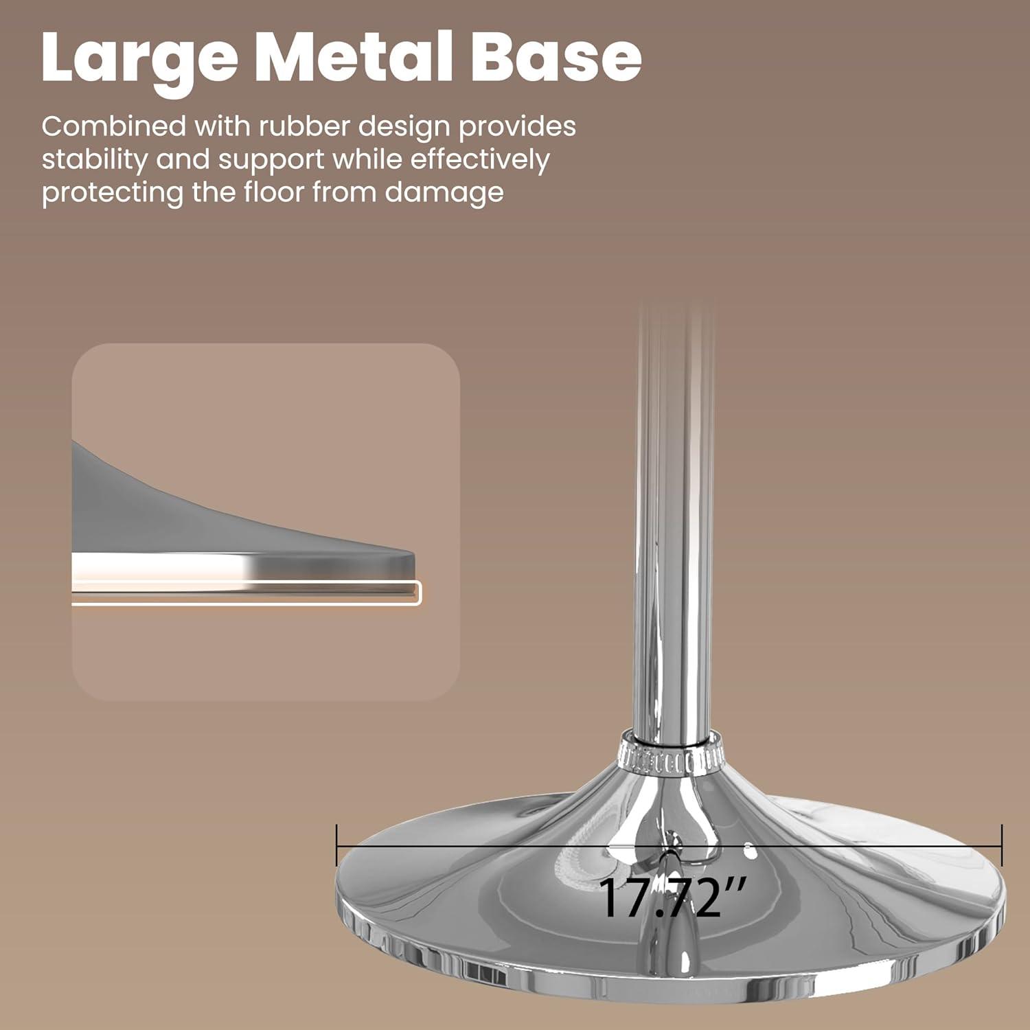 Fijinhom Bar Stools Set of 2, Adjustable Swivel Barstools with Bentwood Back & Leather Seat for Kitchen, Bar, Dining Room
