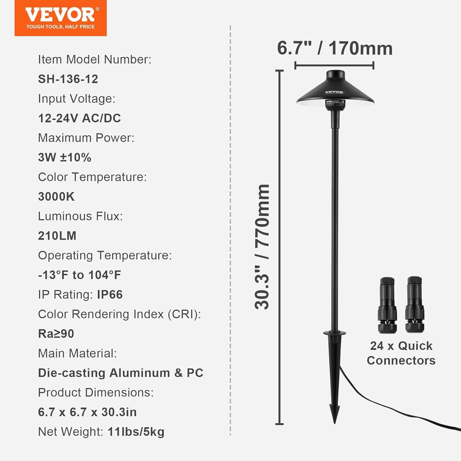 Black Aluminum LED Pathway Lights Multipack, 12 Pack