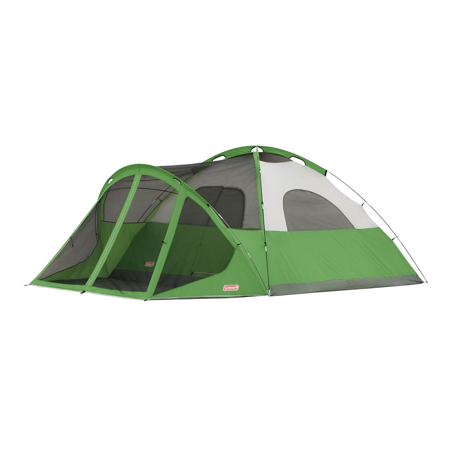 Coleman Evanston Screened Camping Tent, 6/8 Person Weatherproof Tent with Roomy Interior Includes Rainfly, Carry Bag, Easy Setup and Screened-In Porch