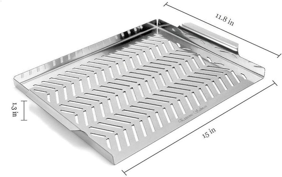 Rectangular Stainless Steel BBQ Grill Pan with Handles