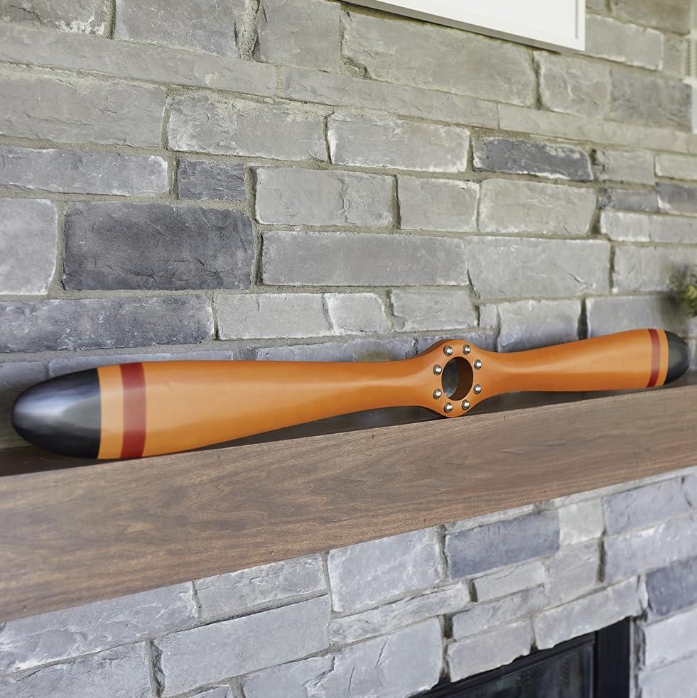 Mahogany Vintage Aircraft Wooden Propeller (46") with Detailed Center Hub Airplane Decor Antique Props