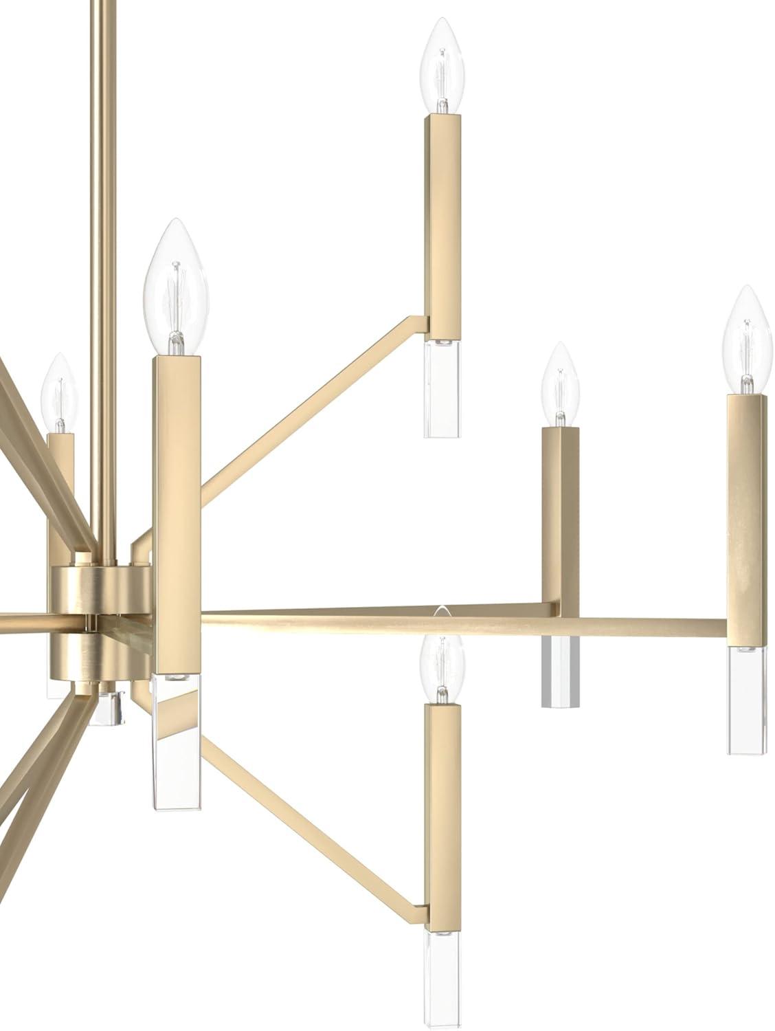 Sunjai 12 Light 3-Tier Sputnik Modern Linear Chandelier