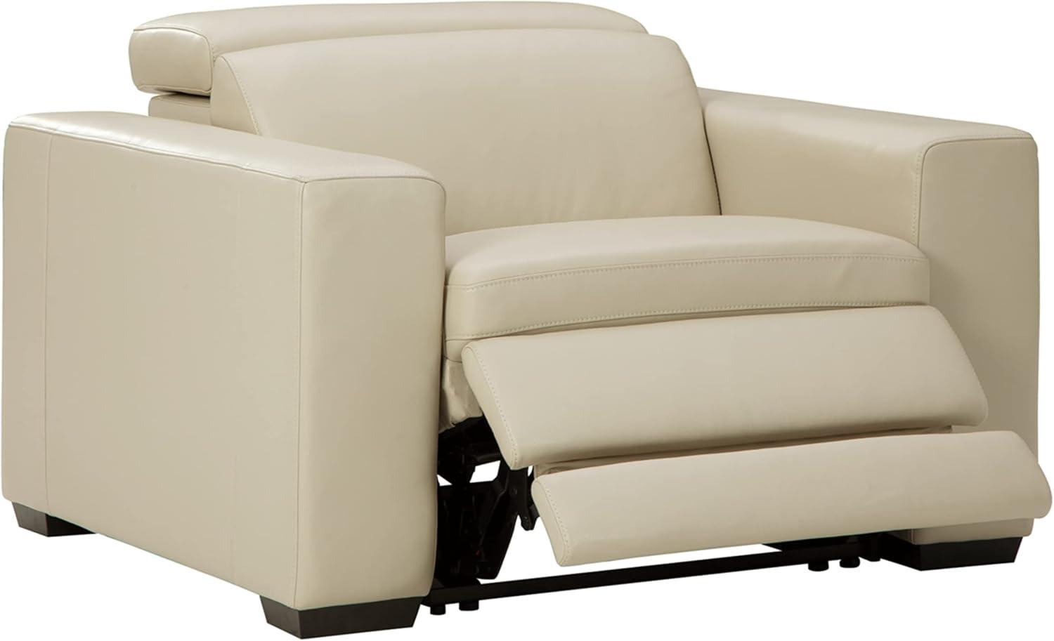 Contemporary Sand Spot 48'' Gray Leather Recliner