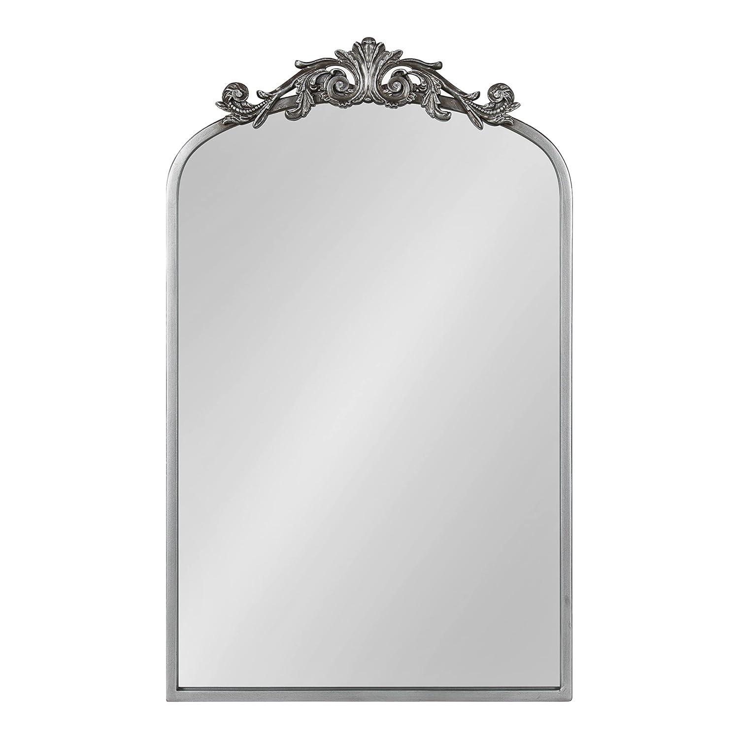 19" x 31" Arendahl Traditional Arch Decorative Wall Mirror Silver - Kate & Laurel: Metal Frame, Baroque Inspired, Easy to Hang