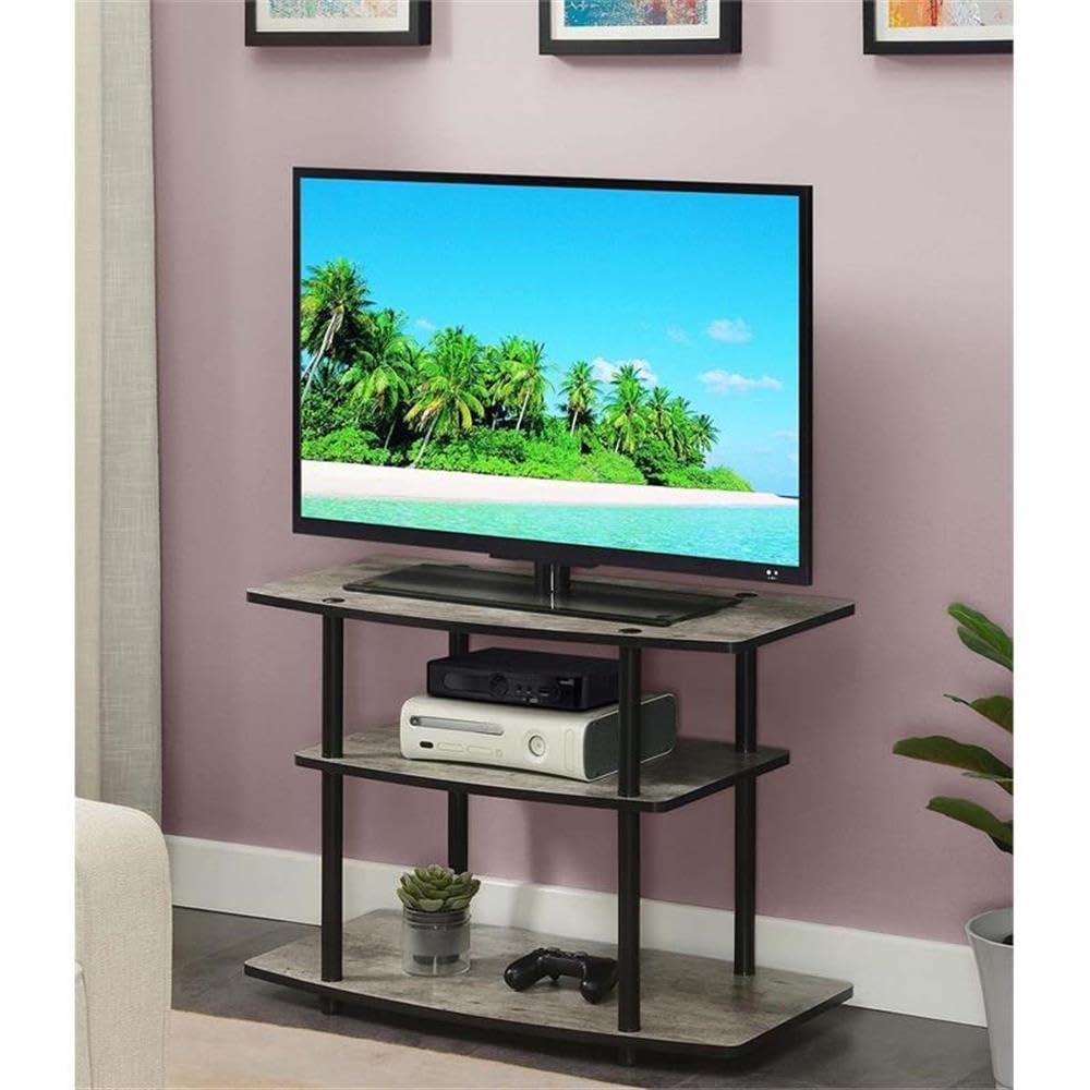 Convenience Concepts Designs2Go No Tools 3 Tier TV Stand, Faux Birch/Black