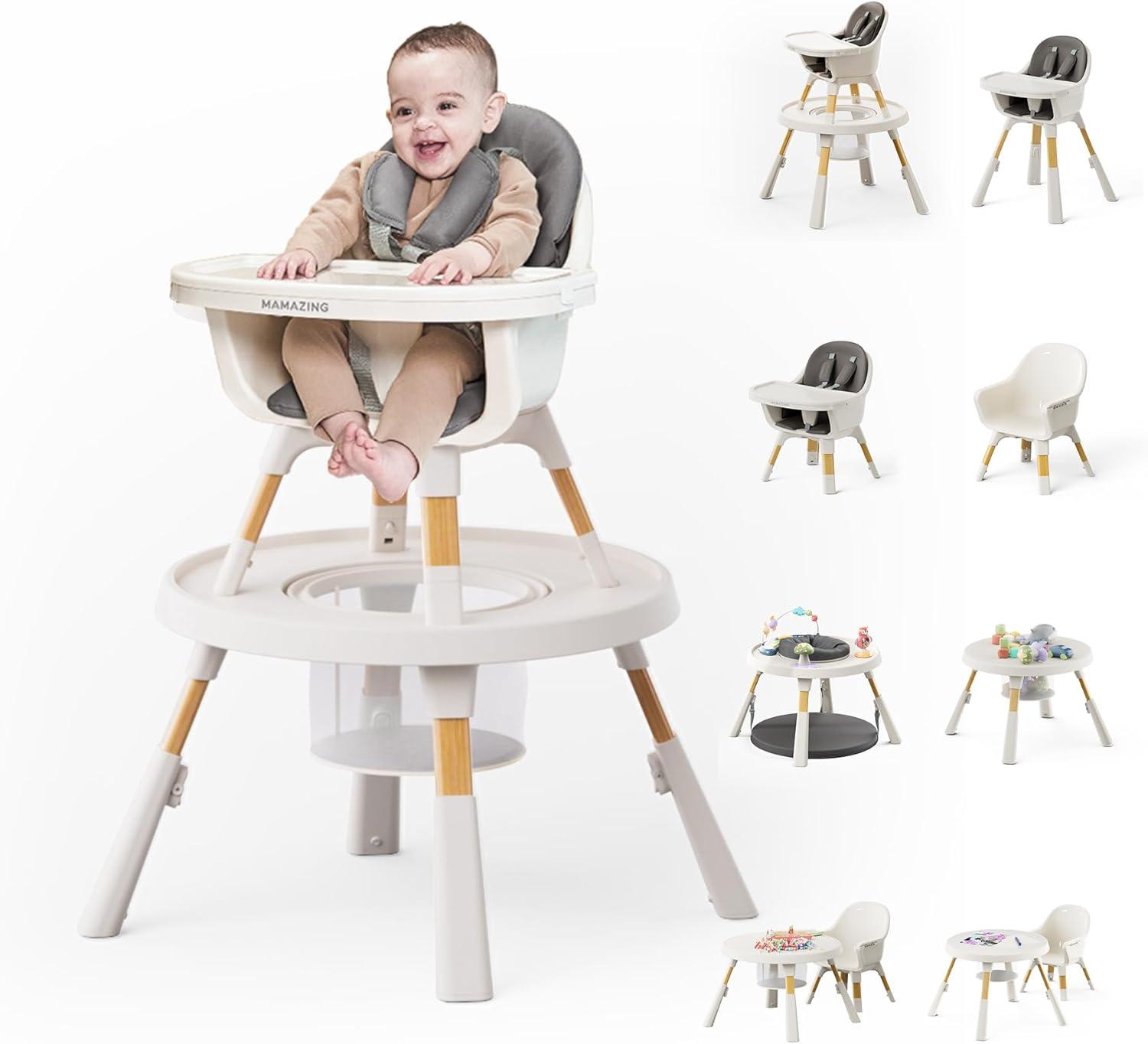 8-in-1 Convertible Baby Feeding Dining Chair with Removable Tray and Activity Center