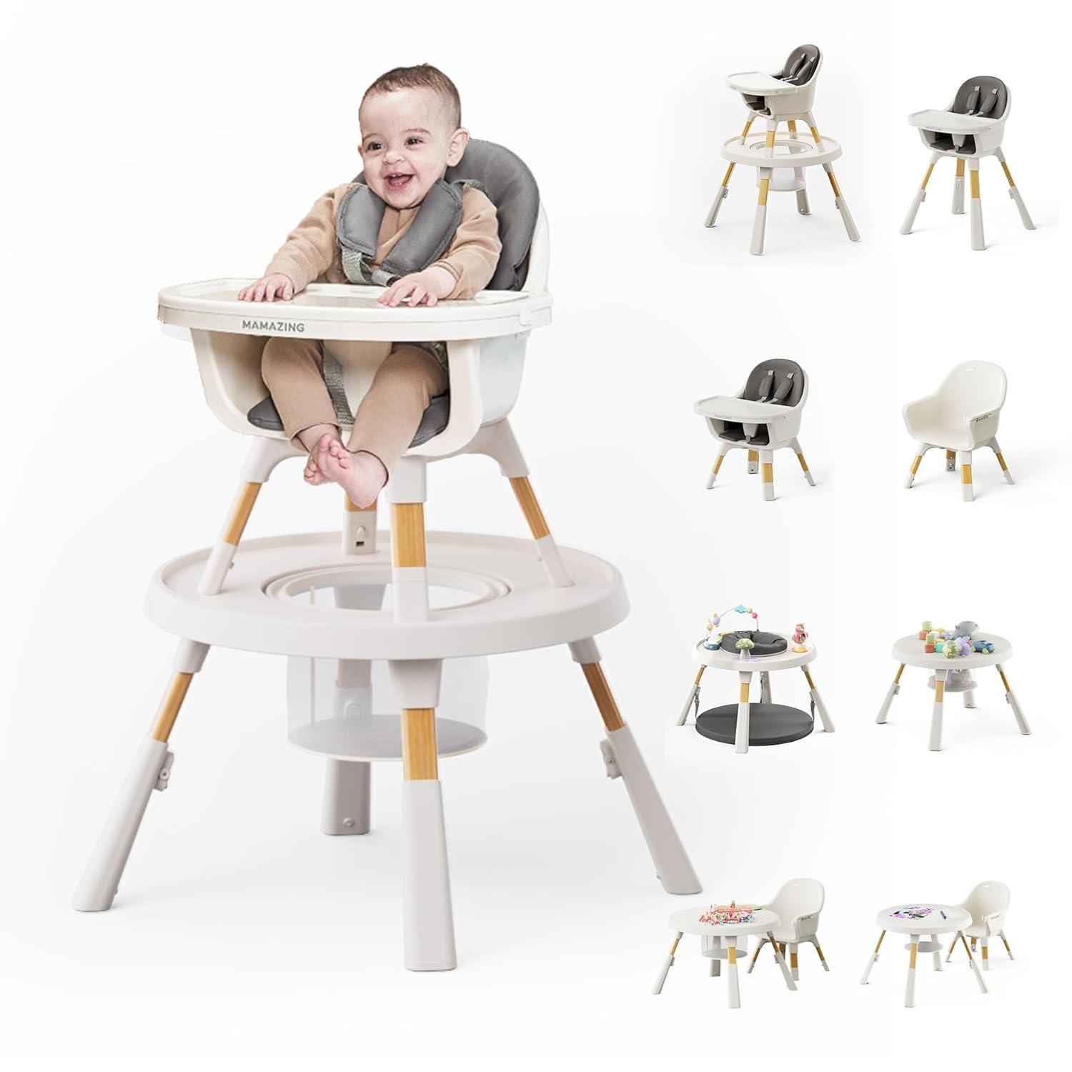 8-in-1 Convertible Baby Feeding Dining Chair with Removable Tray and Activity Center