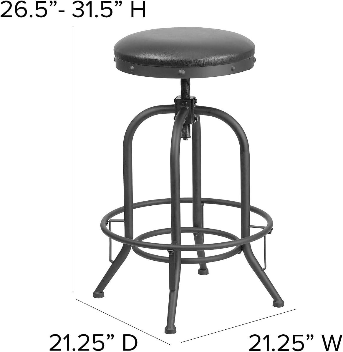 Flash Furniture Carrington 30'' Barstool with Swivel Lift Black LeatherSoft Seat