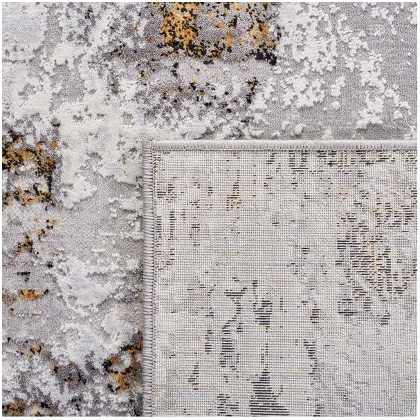 Amelia 9' x 12' Grey and Gold Synthetic Reversible Area Rug