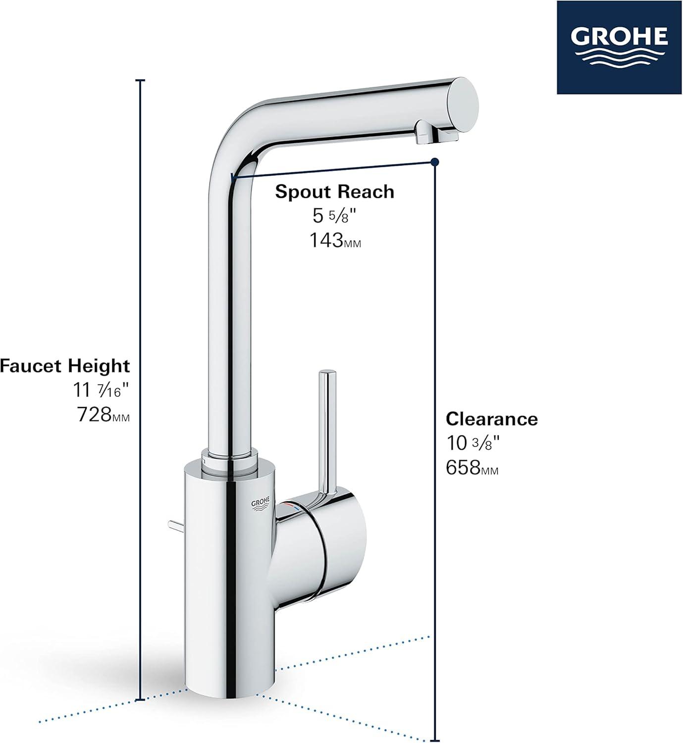 Sleek High Arc Starlight Chrome Single-Handle Bathroom Faucet