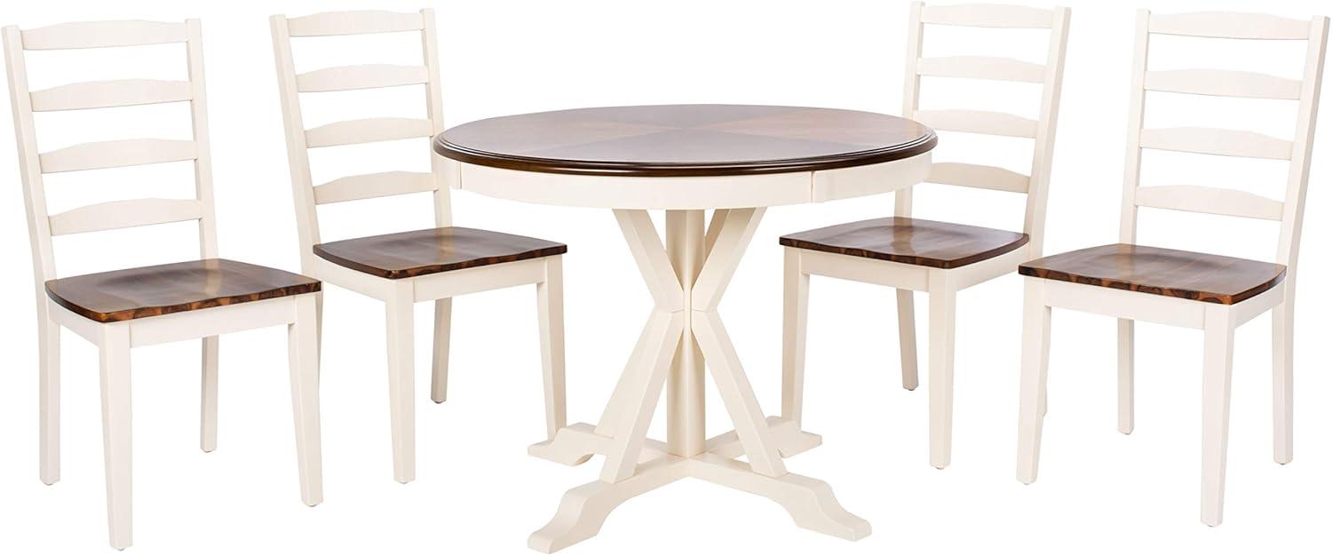 Shay 5 Piece Dining Set - White/Natural - Safavieh