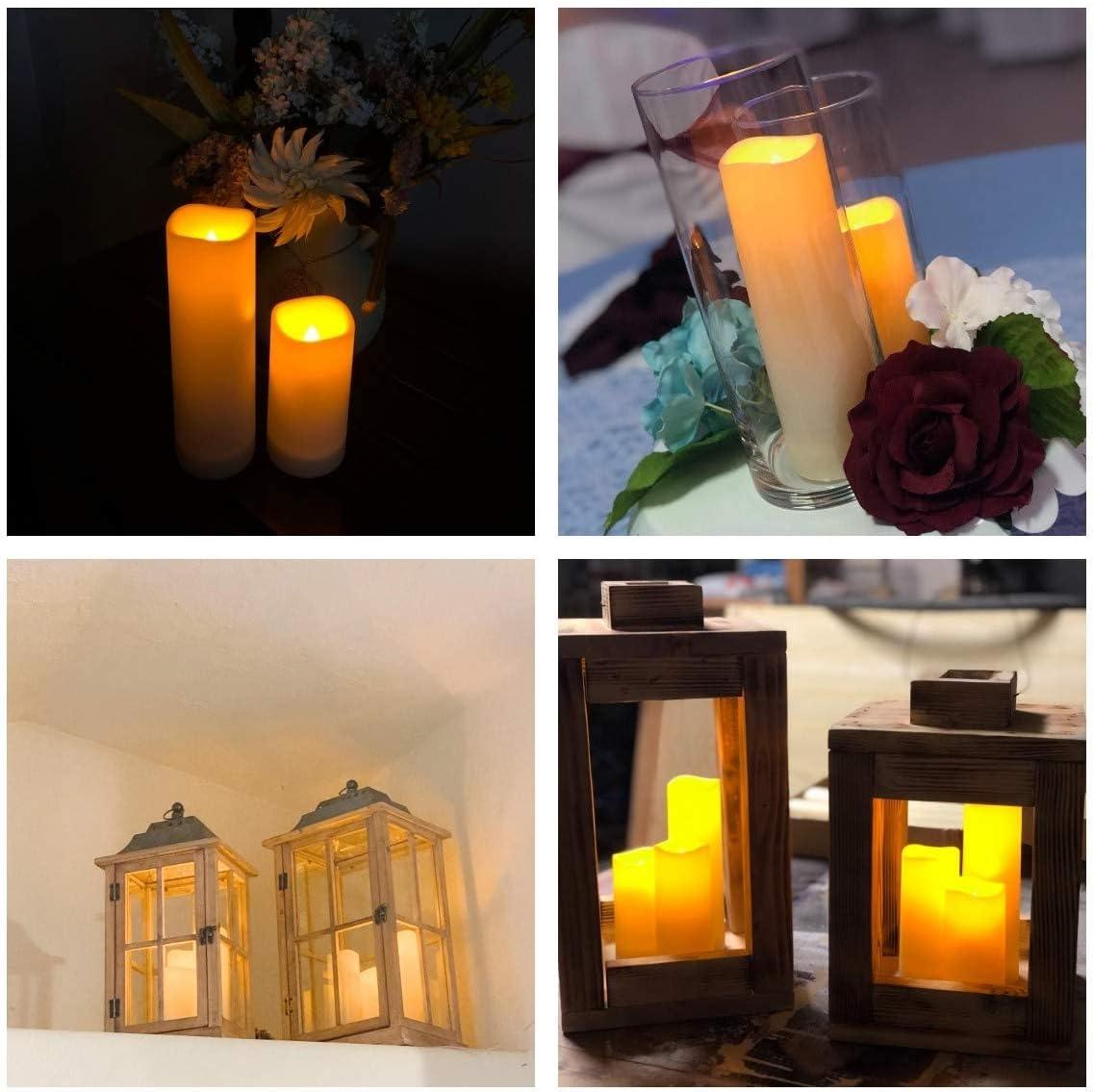 Aignis Indoor Flameless LED Candles Battery Operated with Remote Timer and Wax-Like Shell for Home/Wedding/Holiday Decor, Set of 2(D 2.95" x H 6")