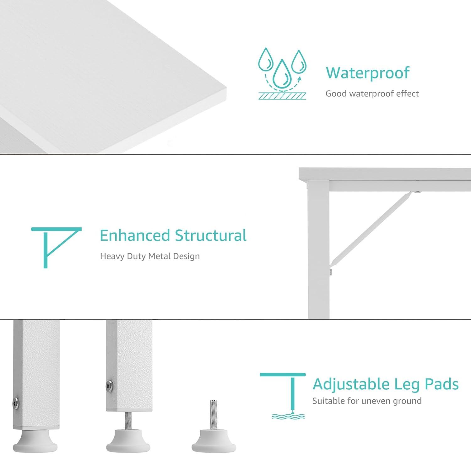 White L Shaped Computer Desk with Power Outlet Shelves, 40 Inch Small Corner Desk for Small Space Home Office, Study Work PC Desks for Bedroom, White