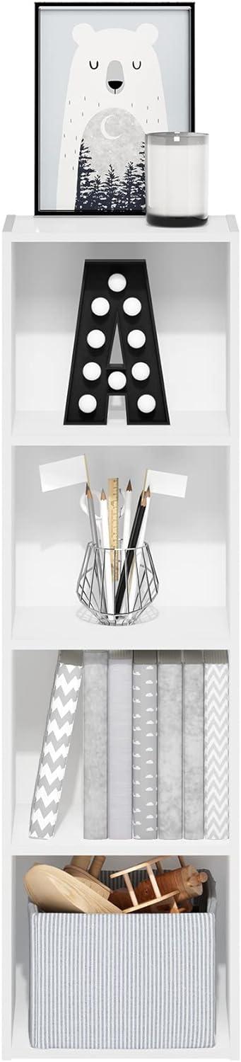 Furinno Pasir 4-Tier Open Shelf Bookcase, White