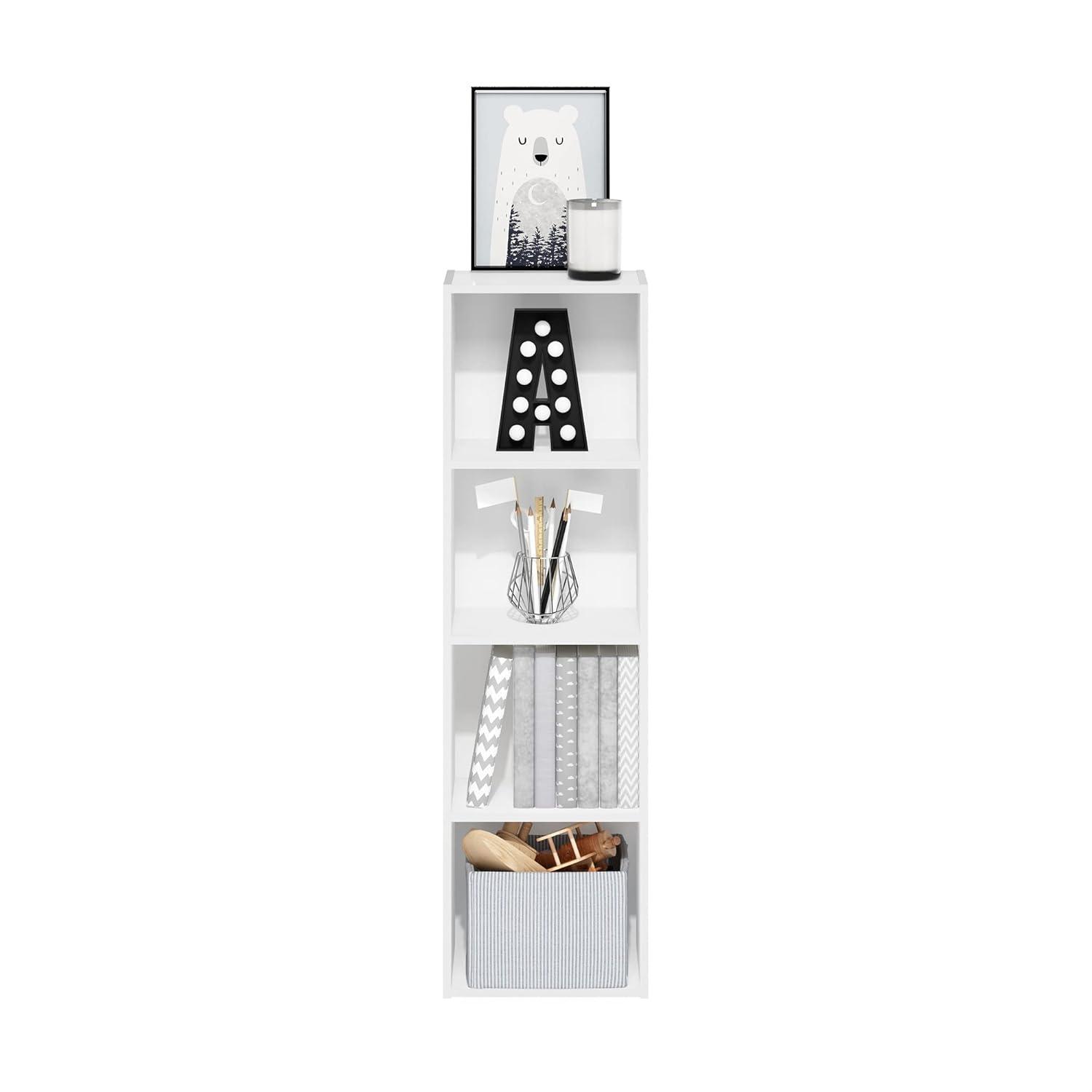 Furinno Pasir 4-Tier Open Shelf Bookcase, White