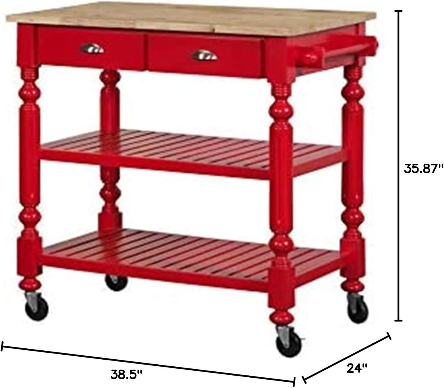 Bernards Payson Red Kitchen Island