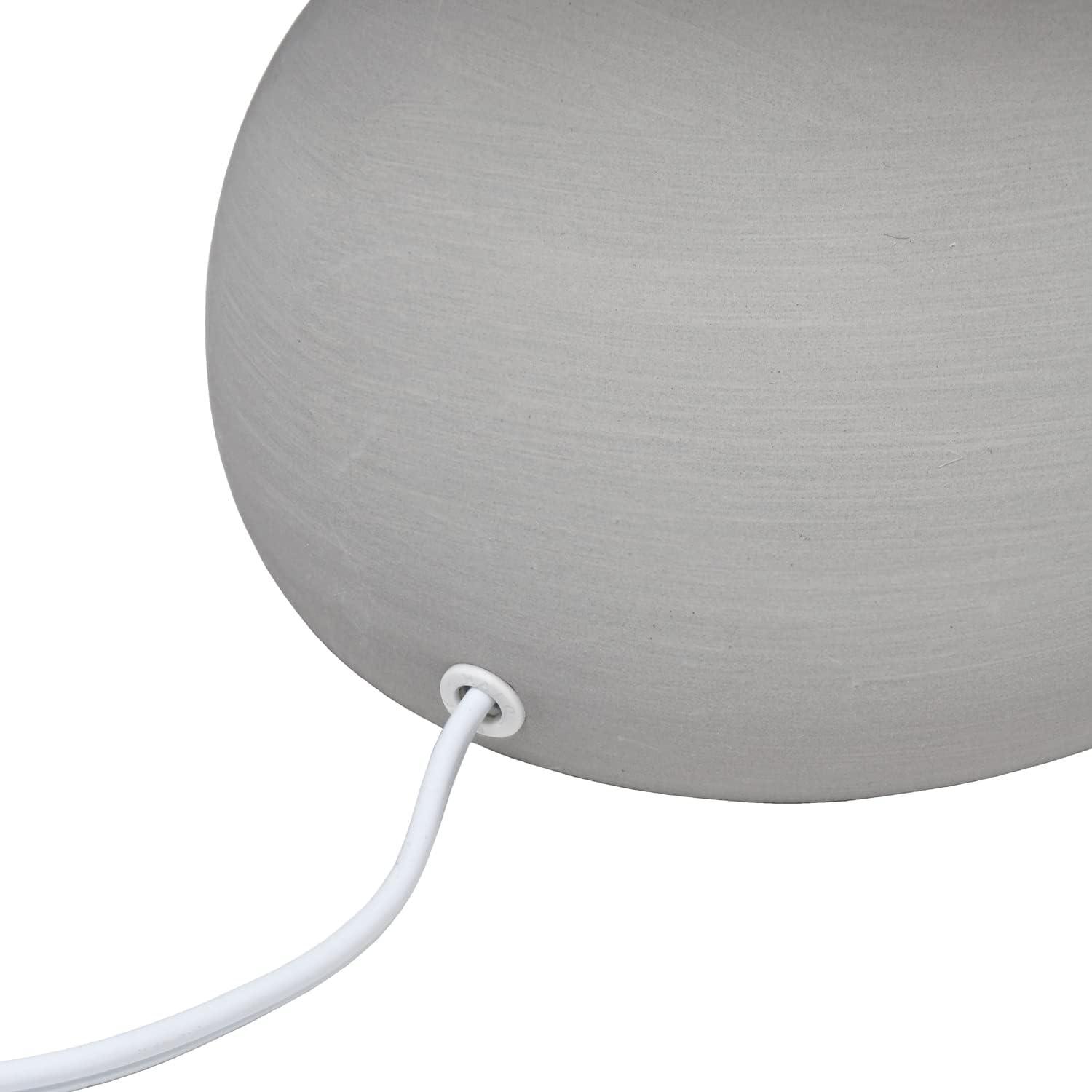 Simple Designs Stone Age Table Lamp Taupe: Ceramic Body, Drum Shade, ETL Listed, No Assembly Required