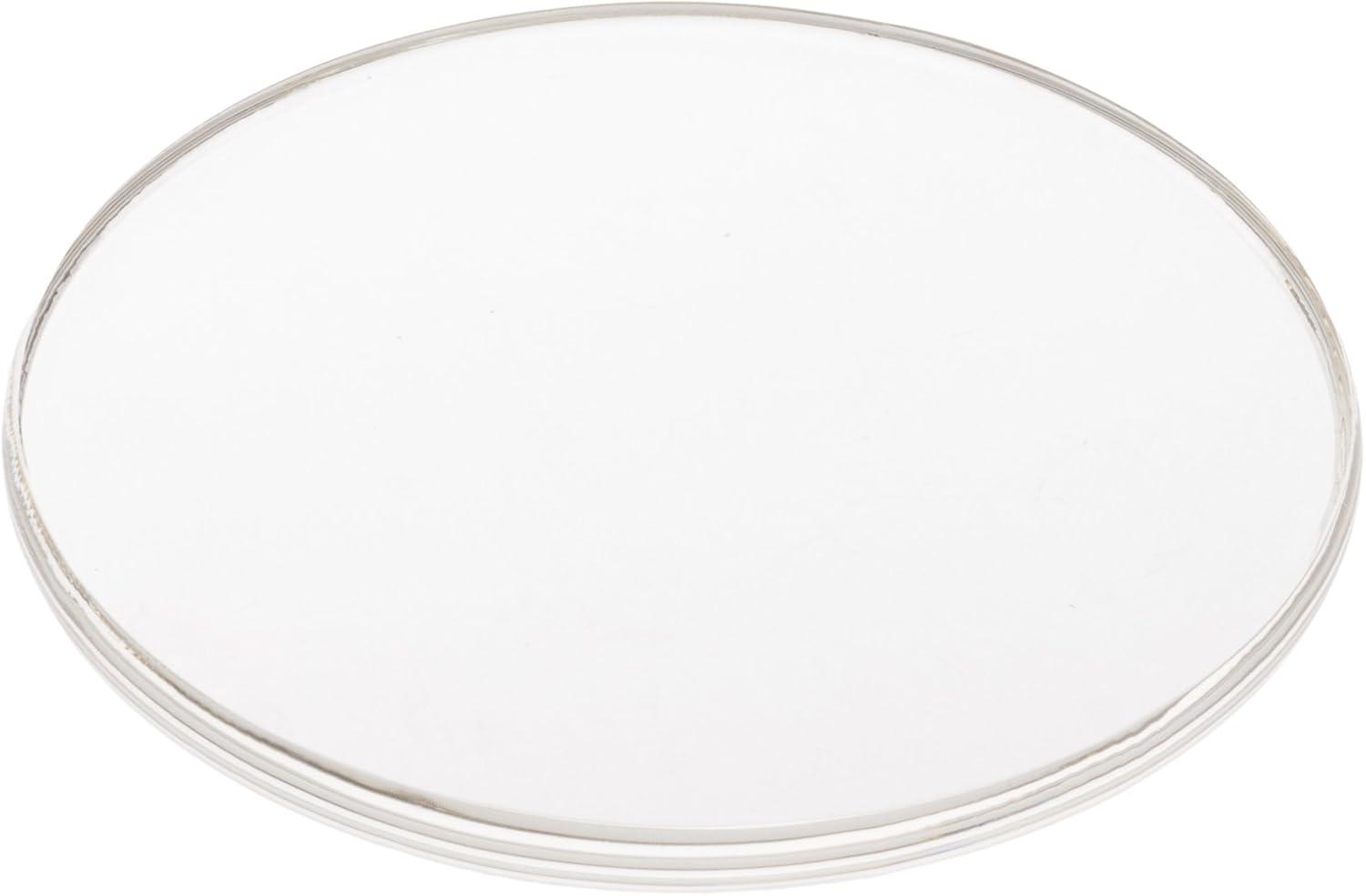 Juvale Set of 4 Clear Blank Acrylic Drink Coasters with Stand Holder, Round 4 inch