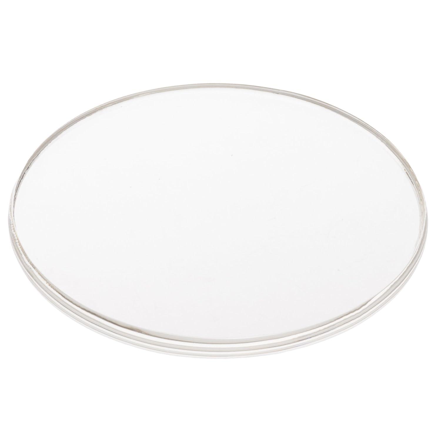 Juvale Set of 4 Clear Blank Acrylic Drink Coasters with Stand Holder, Round 4 inch