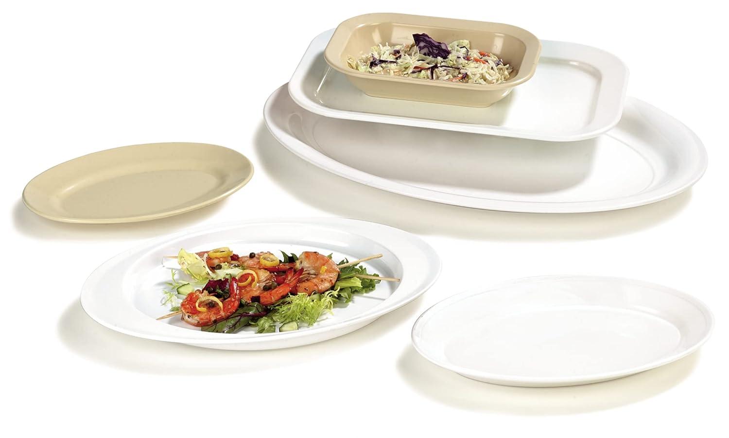 White Oval Melamine Catering Platter 21" x 15"