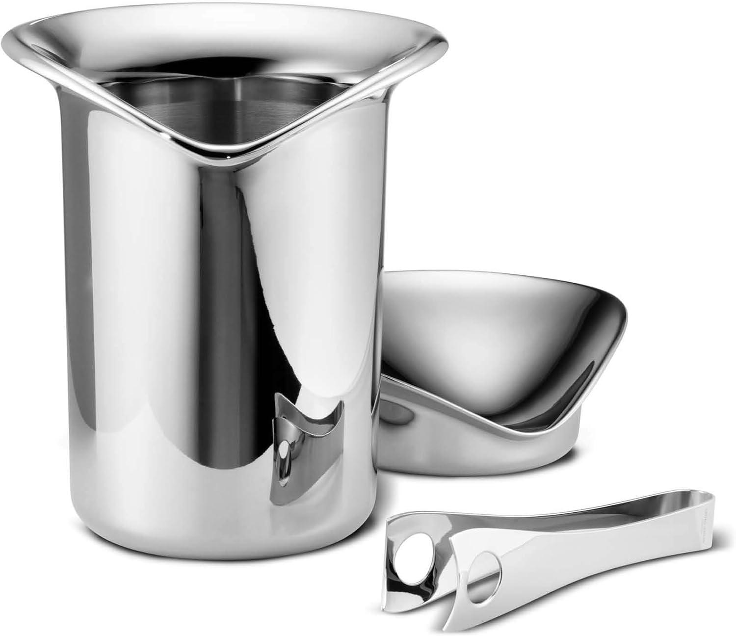 Stainless Steel Mirror-Polished Ice Bucket with Tongs