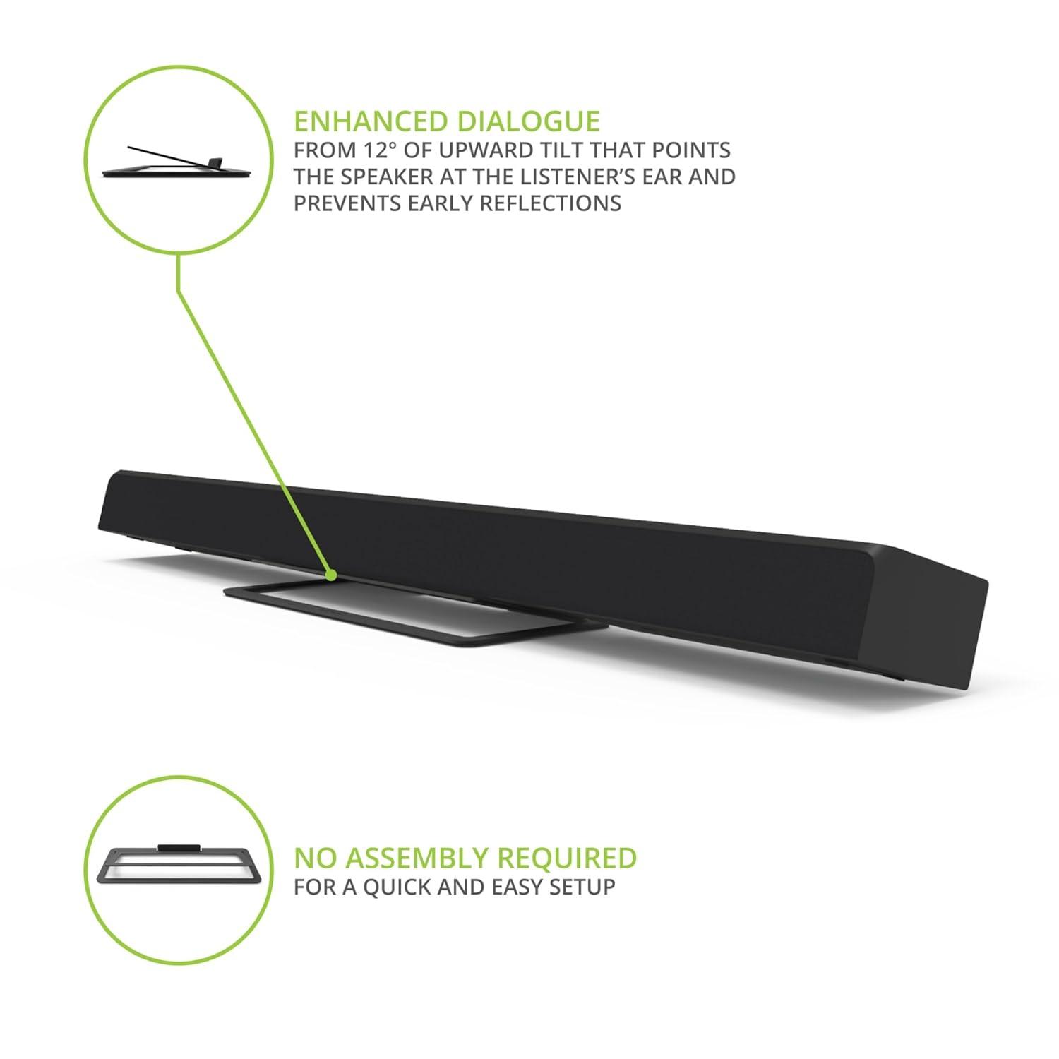 Kanto S10 Low-Profile Angled Sound Bar and Center Channel Speaker Stand