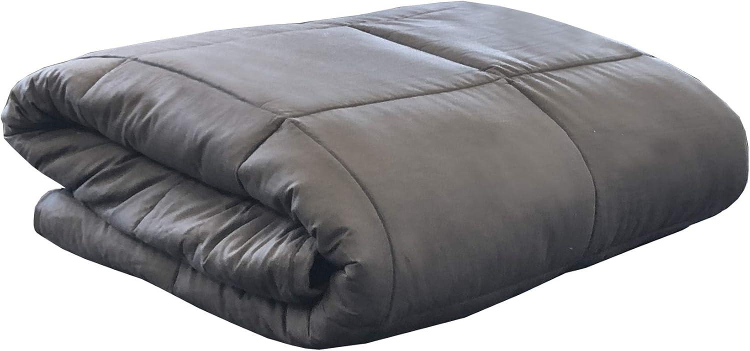 Charcoal and Ivory Reversible Sherpa 15lb Weighted Blanket