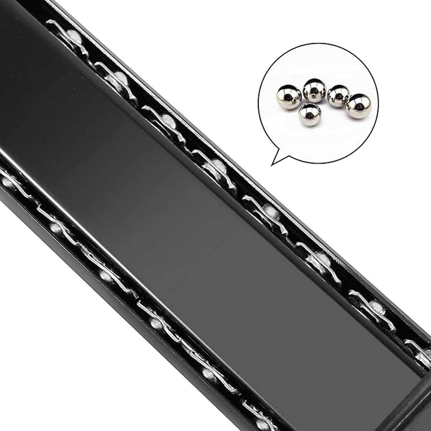ZOENHOU 3 Pairs 14 Inch Black Keyboard Tray Slides, 22 LB Heavy Duty Ball Bearing Slides Hardware, Computer Tray Keyboard Slider Under Desk Rails Rack with 24 Adjustable Height Bracket and 48 Screws