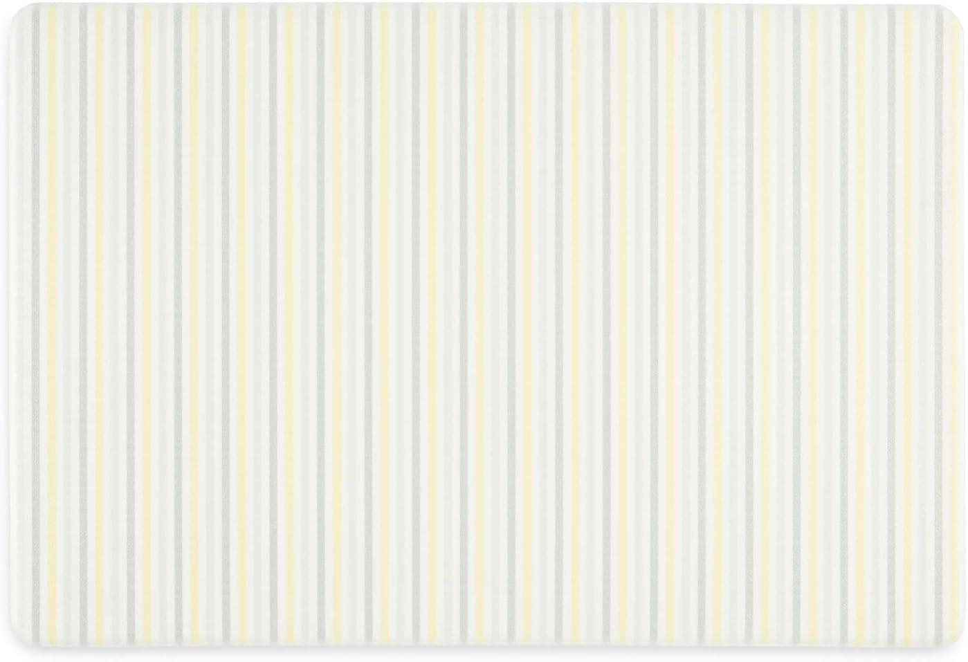 Martha Stewart Amber Floral Daisy Stripe Reverisble Water Resistant Kitchen Mat, Yellow/Coral, 20"x30"