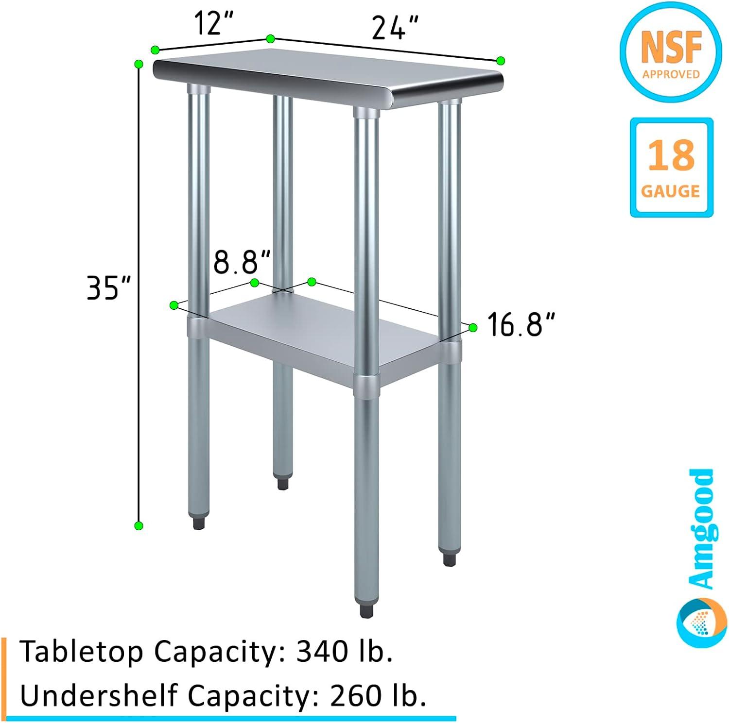 24 in. x 12 in. Stainless Steel Table