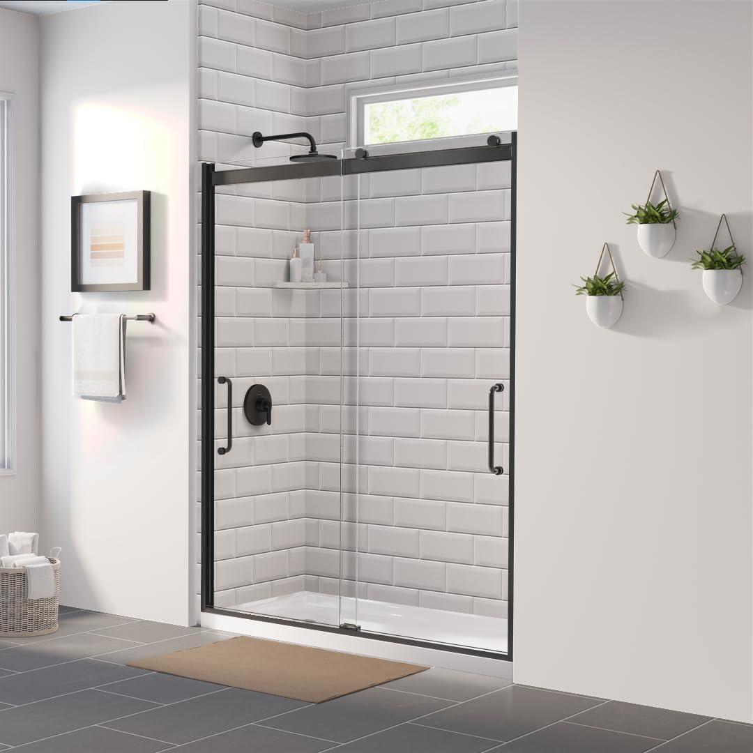 Arelo 56" - 60" W x 72" H Semi-Frameless Shower Door