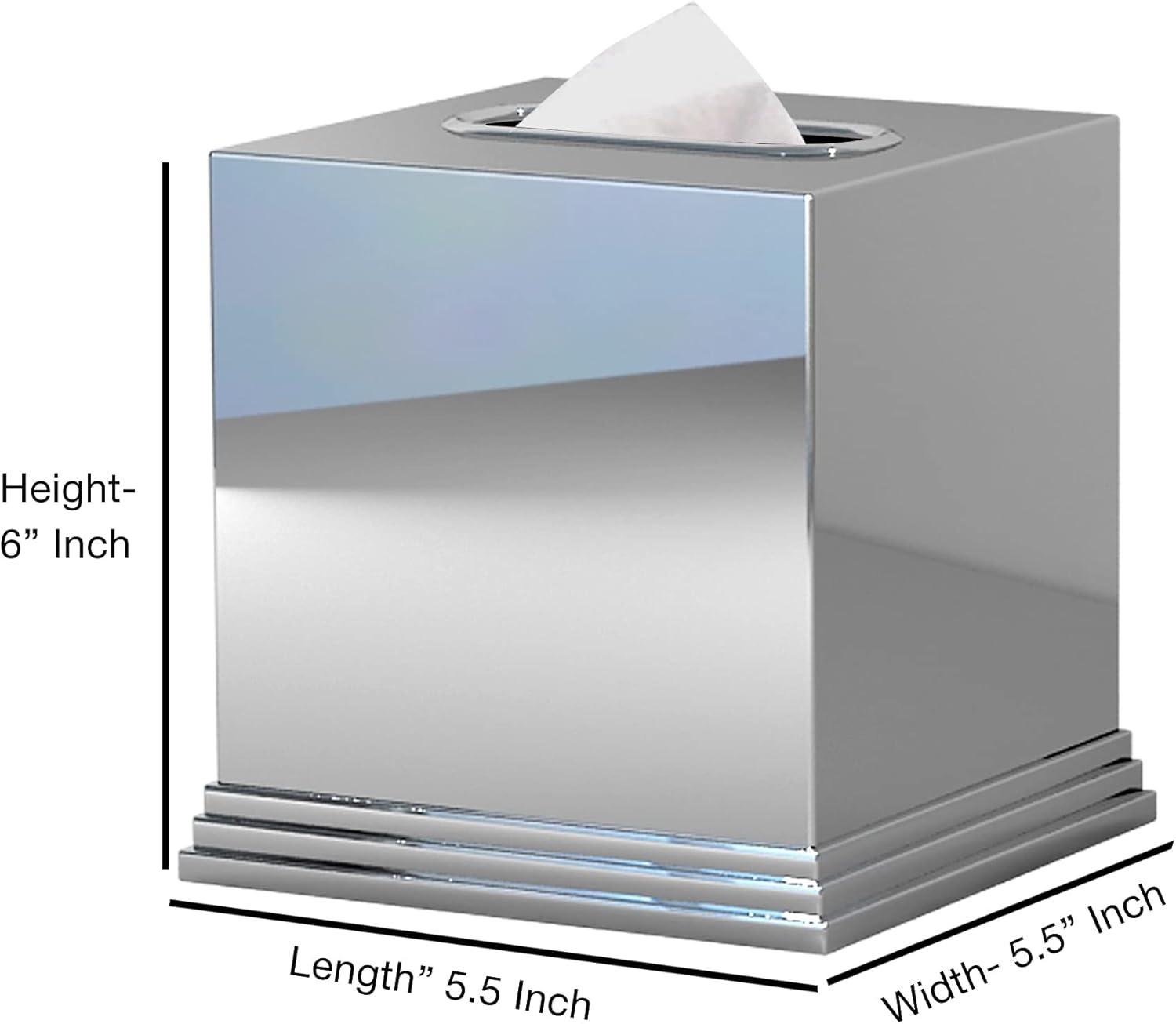 Timeless Stainless Steel Boutique Tissue Box Cover - Nu Steel