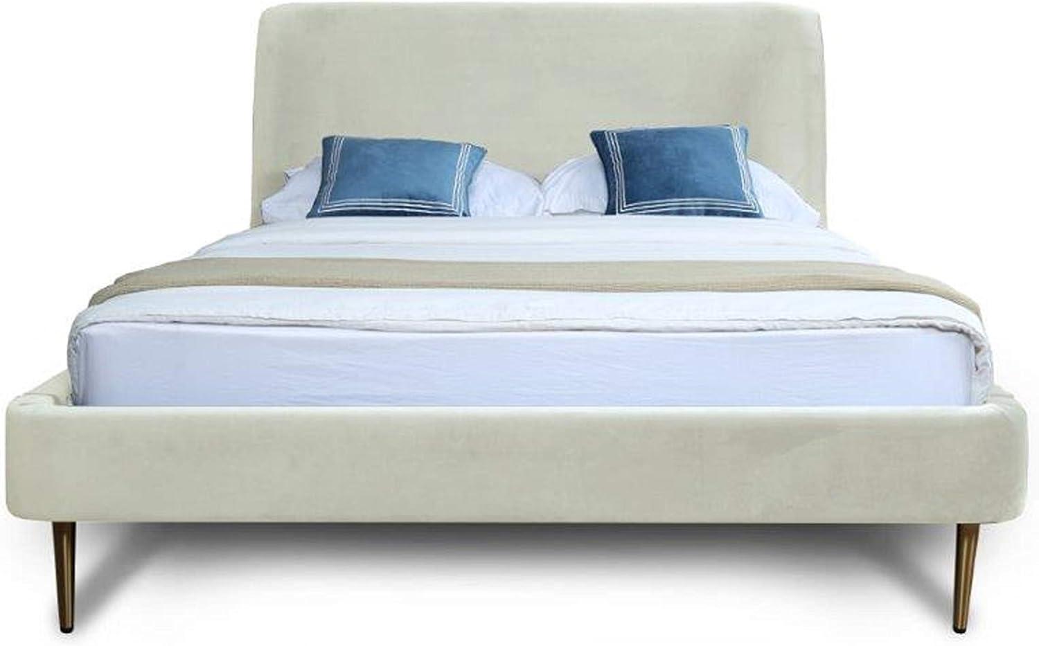 Twin Heather Velvet Upholstered Bed - Manhattan Comfort