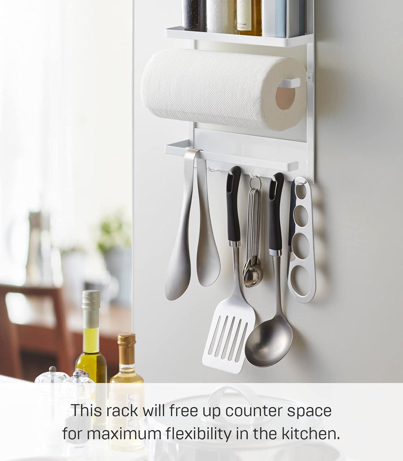 FridgeMate Magnetic White Steel Kitchen Organizer Rack