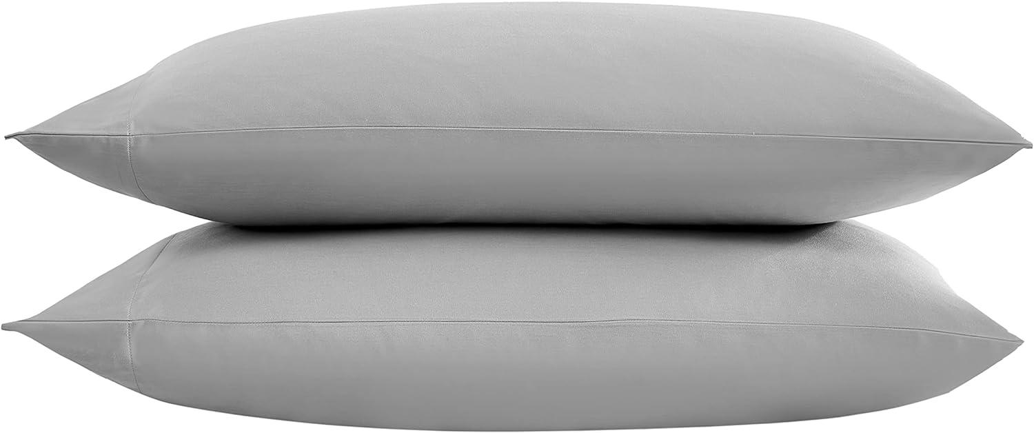 Steel Gray Sateen Cotton Blend Standard Pillowcase Set