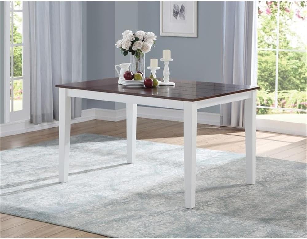 Acme Furniture Green Leigh Dining Tables White/Walnut Finish