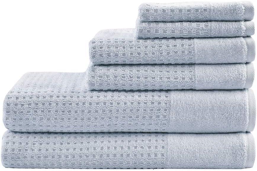 Madison Park Spa Waffle Cotton Jacquard Antimicrobial Bath Towel 6 Piece Set