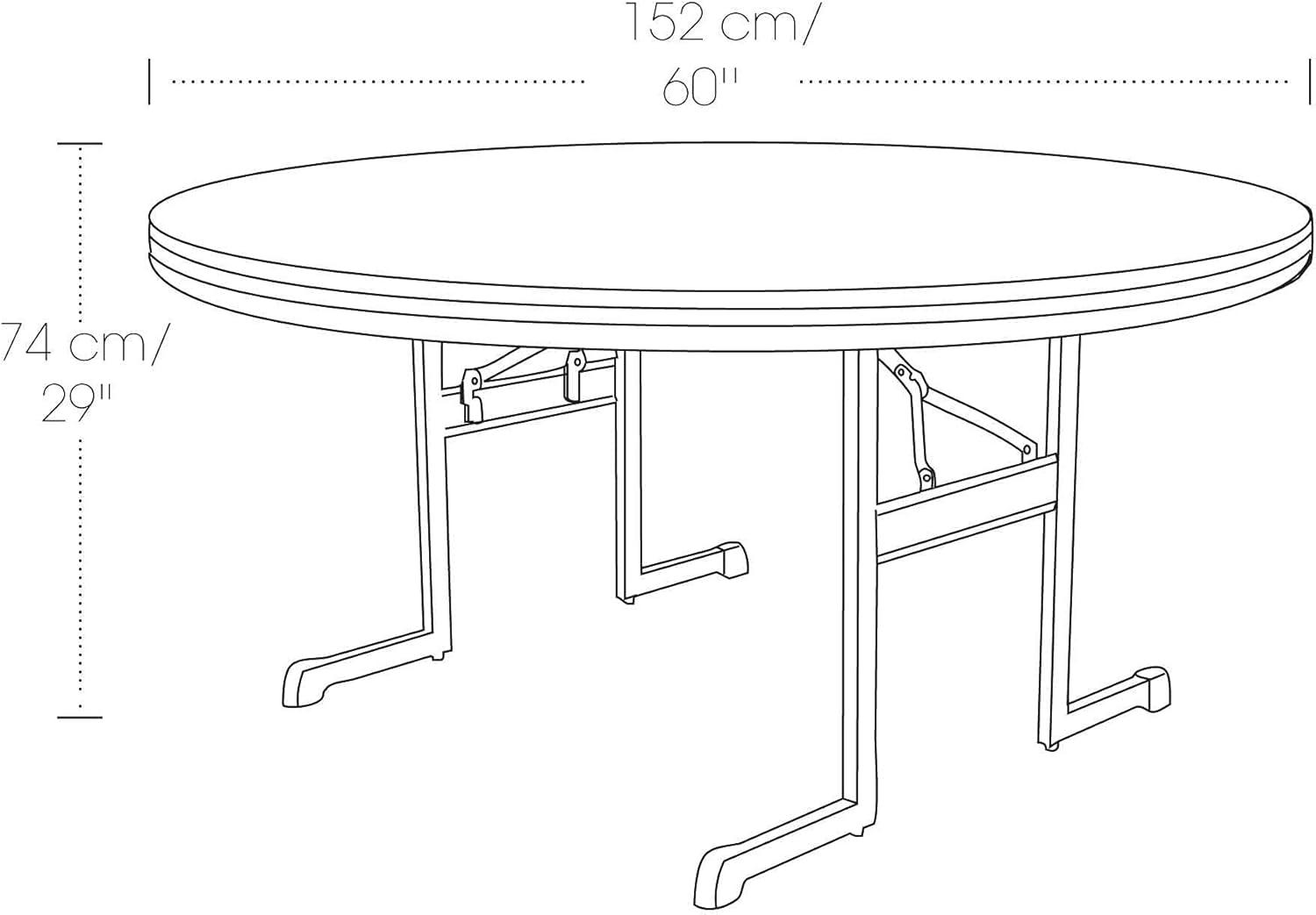 Lifetime 60 Inch Round Folding Banquet Table in Almond