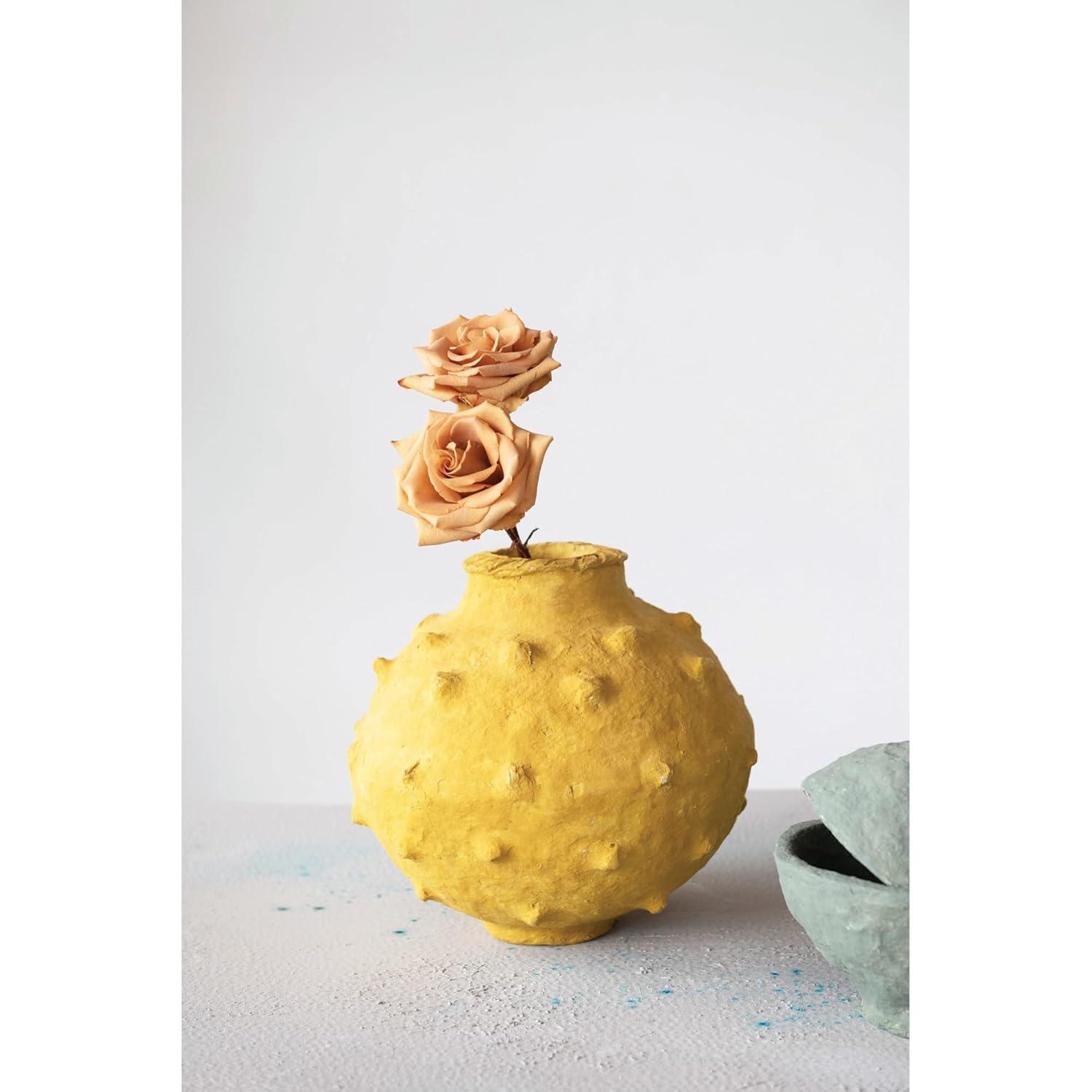 Creative Co-Op Decorative Handmade Paper Mache Vase with Raised Dots
