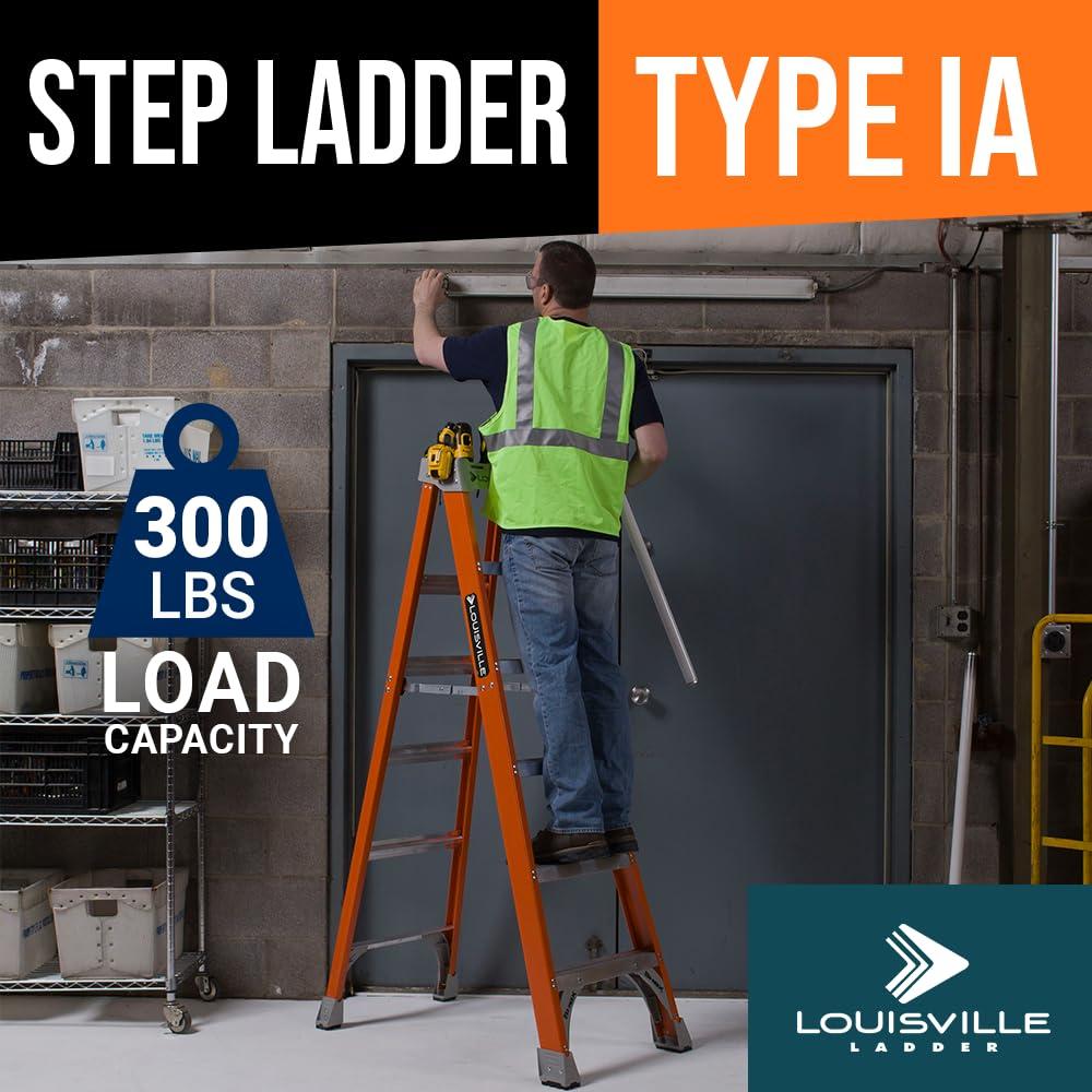 Louisville Ladder 4 ft. Fiberglass Step Ladder, 300 lbs. Load Capacity Type IA Duty Rating