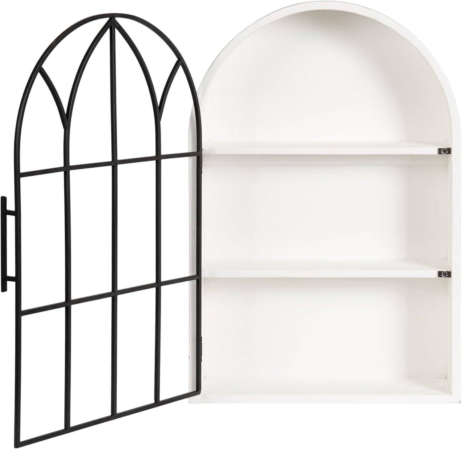 Kate and Laurel Megara Arched Wall Mounted Cabinet, 16x6x24, Black